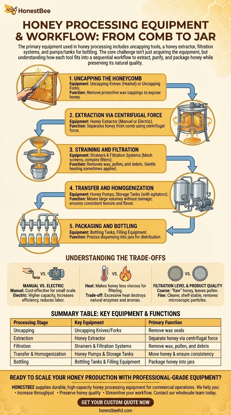 What are the equipment used in honey processing? Optimize Your Honey Yield and Quality Visual Guide