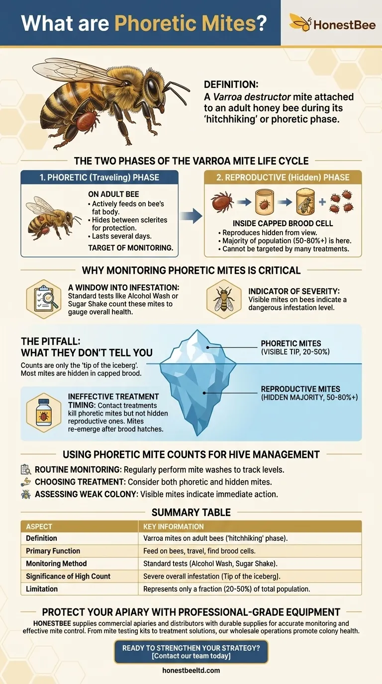 What are phoretic mites? A Beekeeper's Guide to Monitoring Varroa Infestation Visual Guide