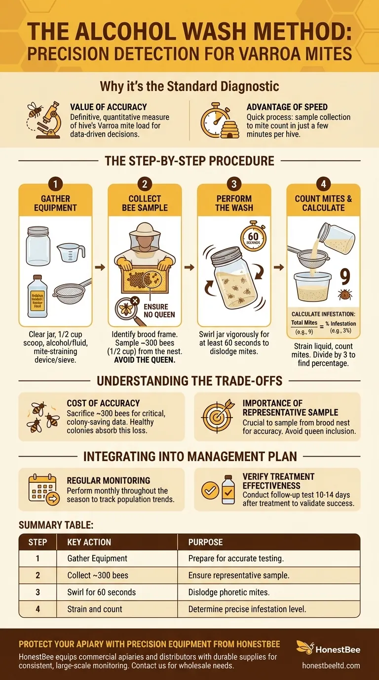 如何进行酒精冲洗法来检测瓦螨？准确监测的分步指南 图解指南