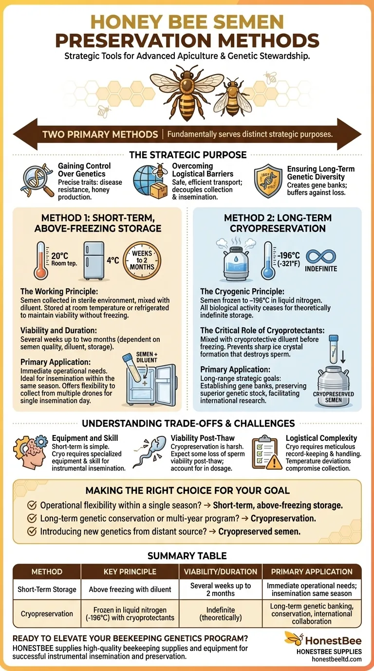 What are the methods for honey bee semen preservation? Unlock Strategic Breeding & Genetic Control Visual Guide