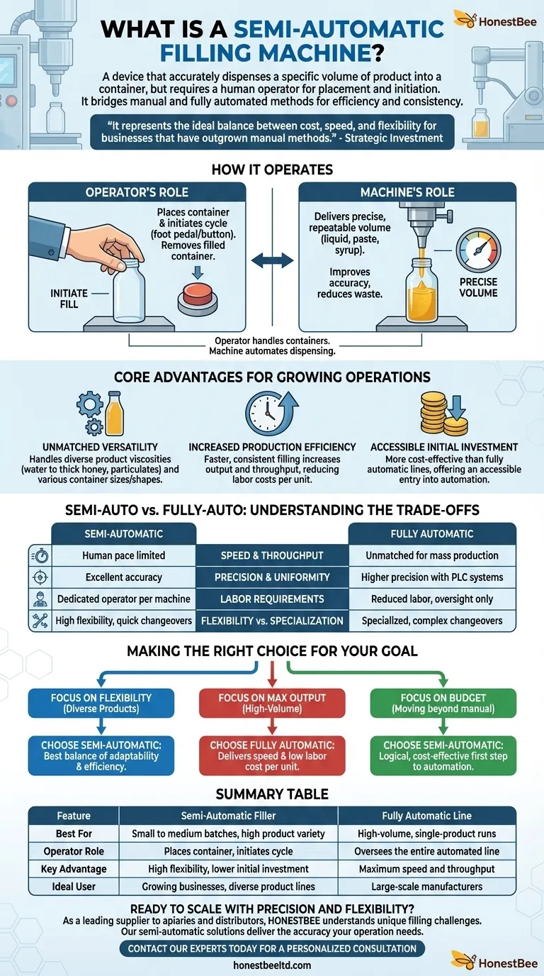 What is a semi-automatic filling machine? Boost Efficiency for Small to Medium-Scale Production Visual Guide