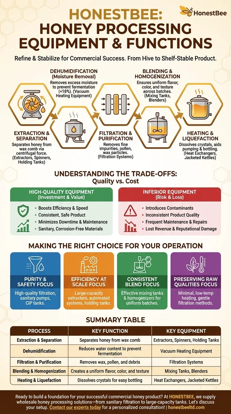 What processes can the honey processing equipment perform? Purify, Stabilize, and Scale Your Honey Production Visual Guide