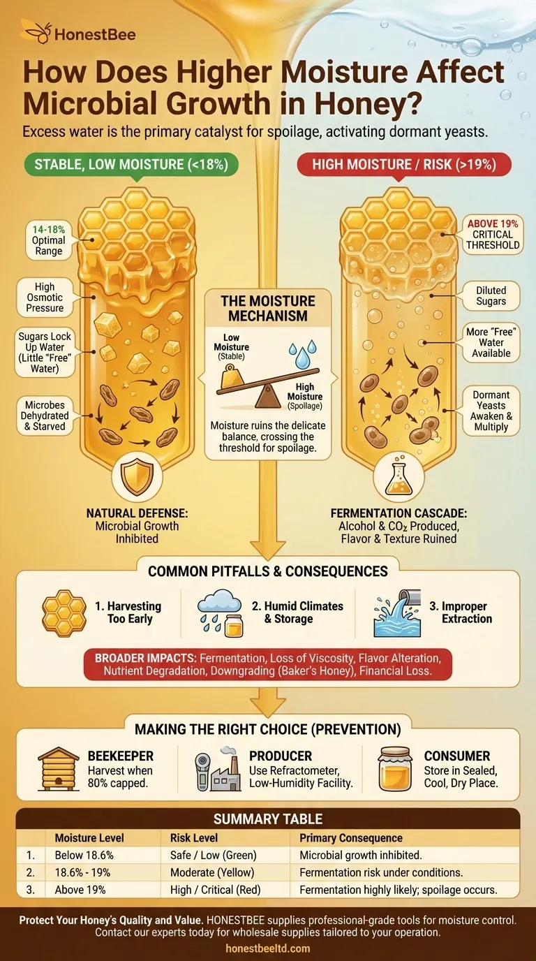 较高的水分含量如何影响蜂蜜中的微生物生长？它是发酵和变质的主要原因。 图解指南