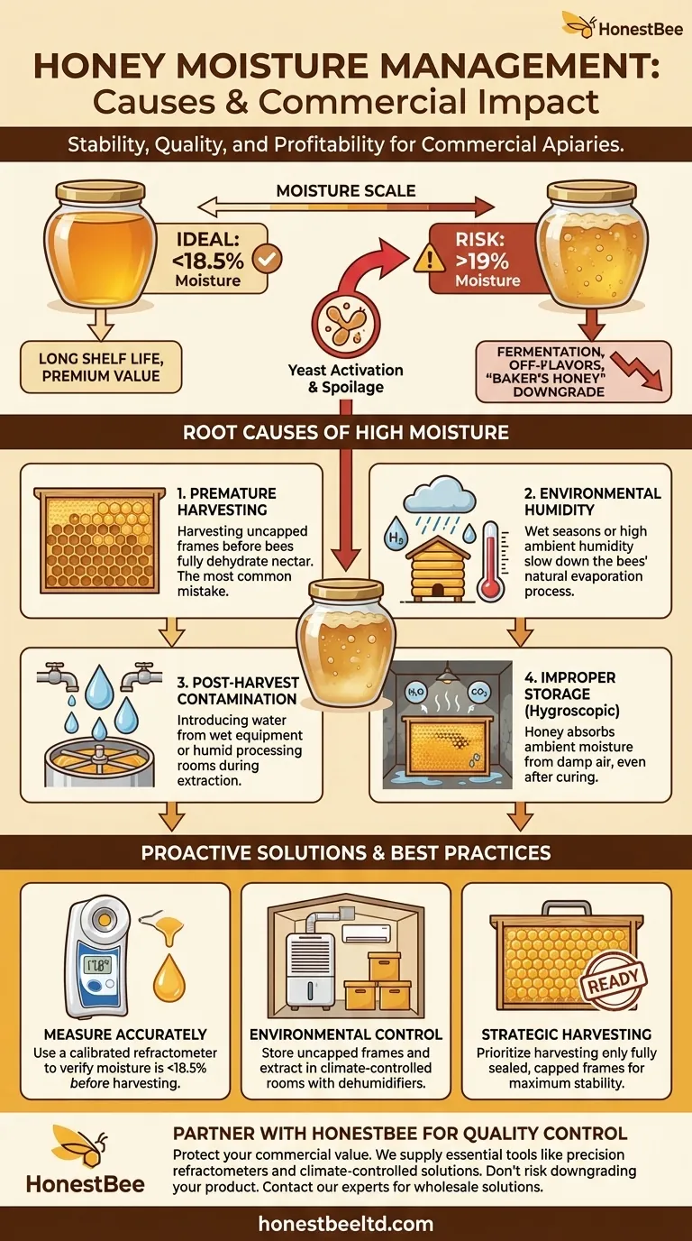 What are the causes of high moisture content in honey? Prevent Fermentation and Maximize Honey Quality Visual Guide