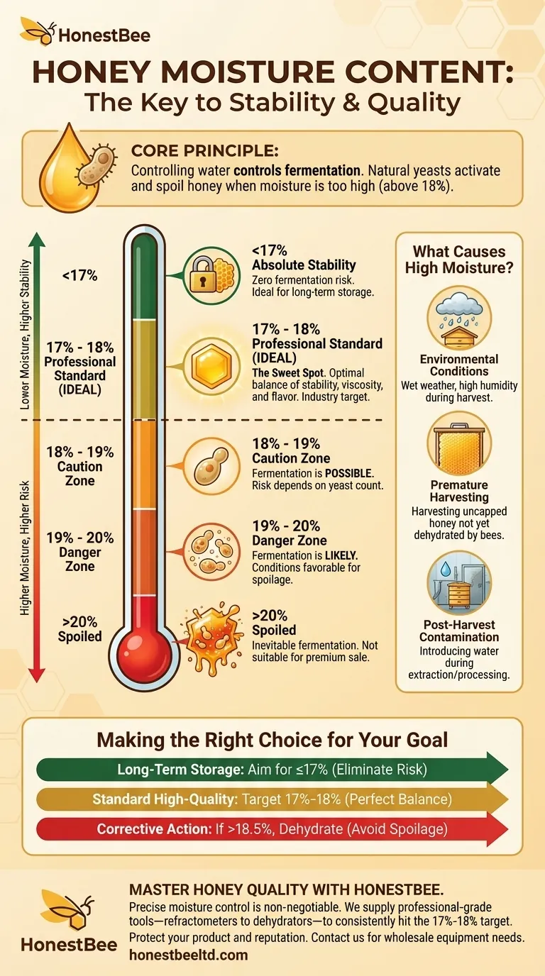 What is the ideal moisture content for honey? A Guide to Perfect Honey Stability Visual Guide