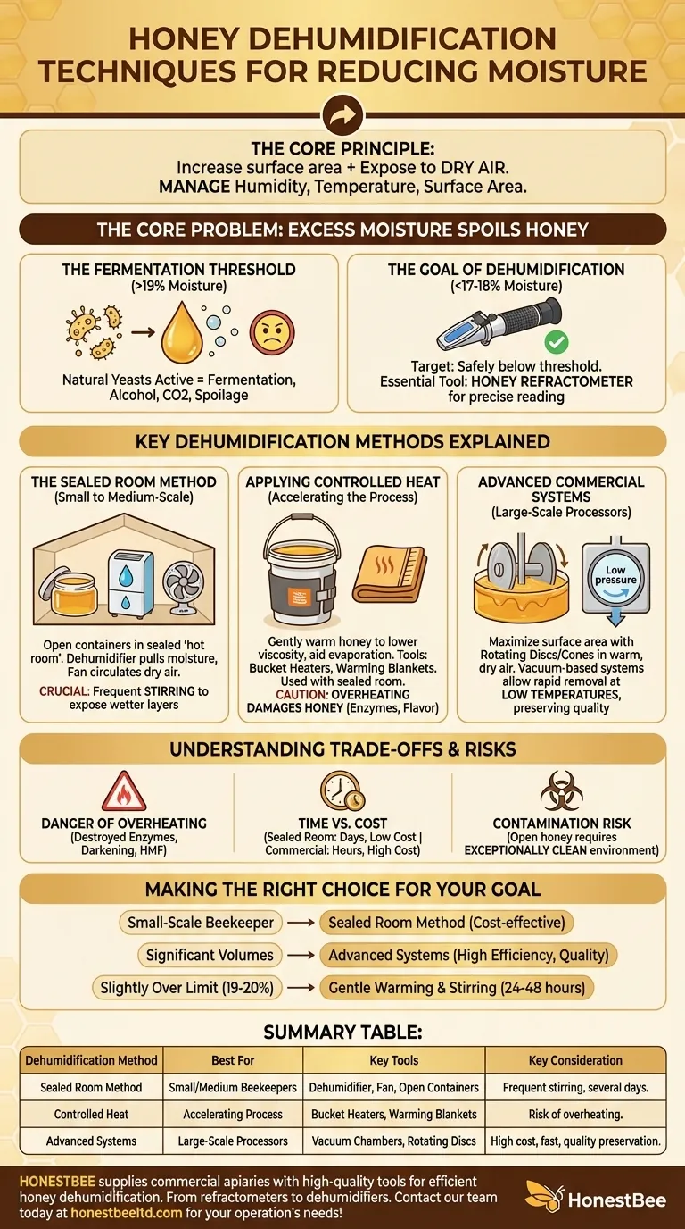 What are some dehumidification techniques for reducing honey moisture? Preserve Quality & Prevent Fermentation Visual Guide