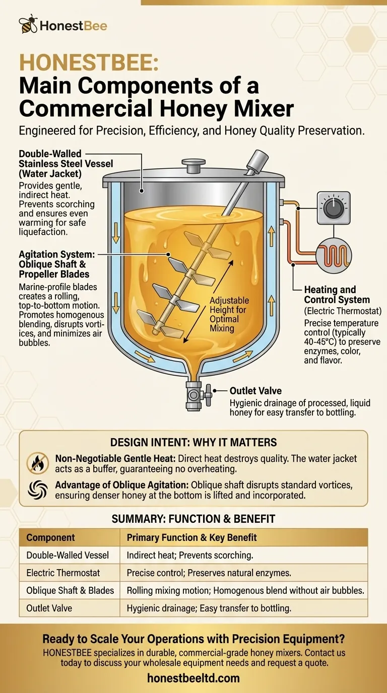 꿀 혼합기의 주요 구성 요소는 무엇입니까? 부드럽고 효율적인 꿀 가공을 위해 설계되었습니다. 시각적 가이드