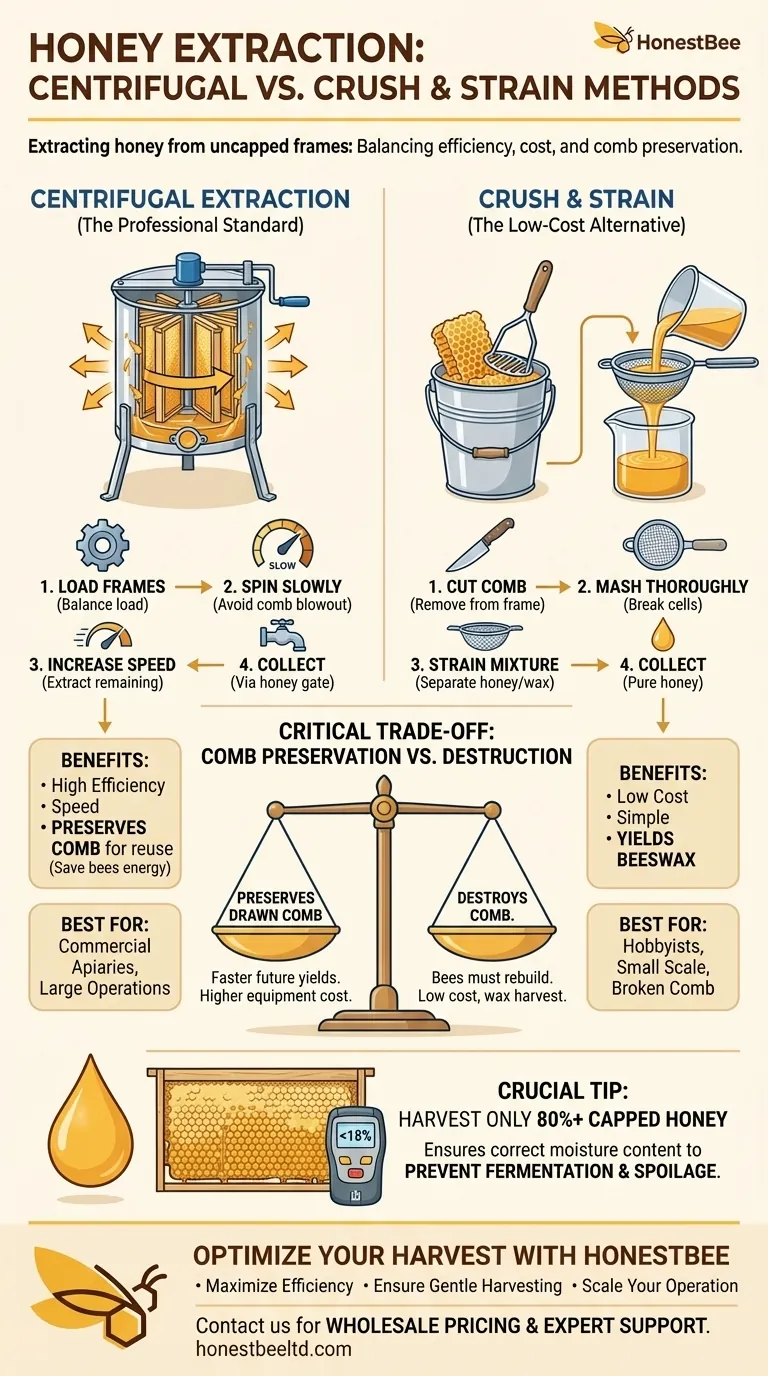 How is the honey extracted from the uncapped frames? A Guide to Efficient & Gentle Harvesting Visual Guide
