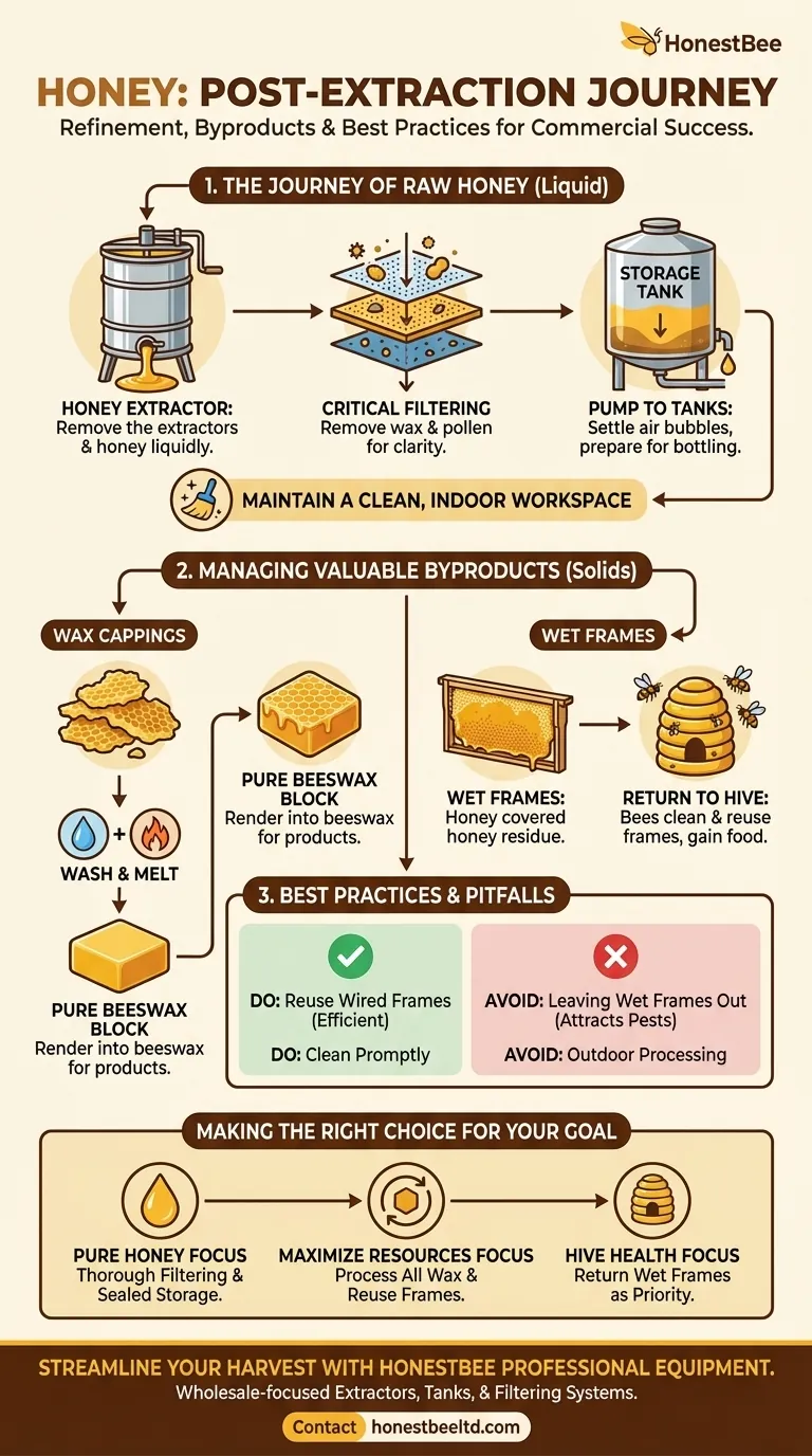 Was passiert mit dem Honig, nachdem er geschleudert wurde? Ein Leitfaden für Imker zur Nachernteverarbeitung Visuelle Anleitung
