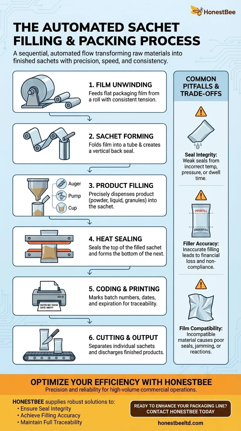 What are the main processes of a sachet filling and packing machine? Streamline Your Packaging Line Visual Guide