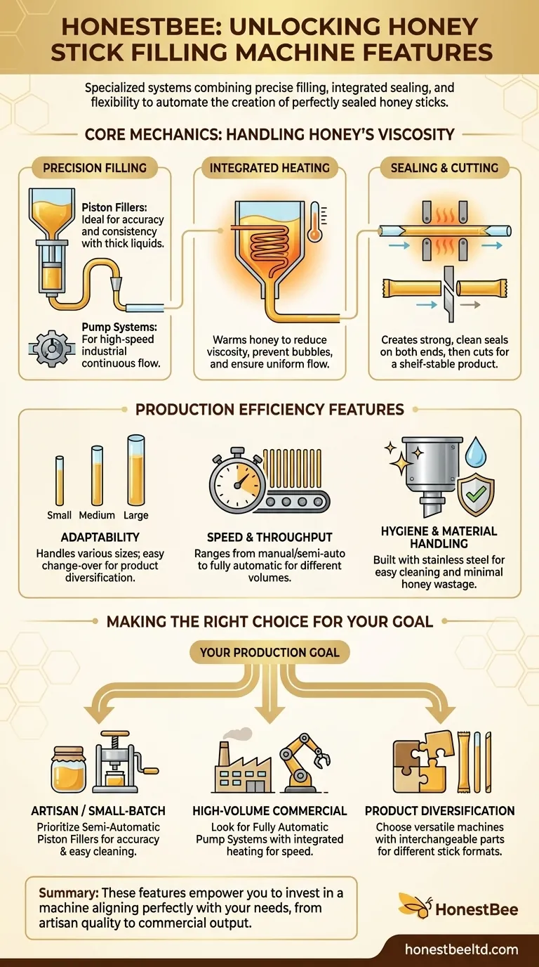 What features do honey stick filling machines offer? Automate Production for Perfect Sticks Visual Guide