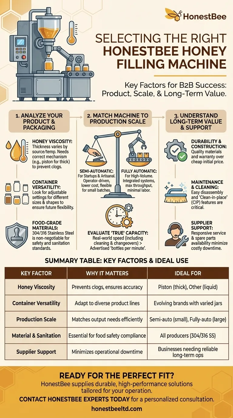 选择蜂蜜灌装机时应考虑哪些因素？优化您的生产线 图解指南