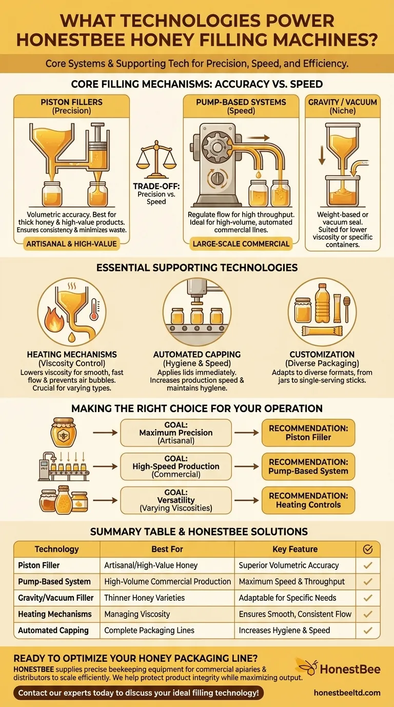 What technologies are incorporated into honey filling machines? Piston, Pump, or Gravity for Your Production Visual Guide