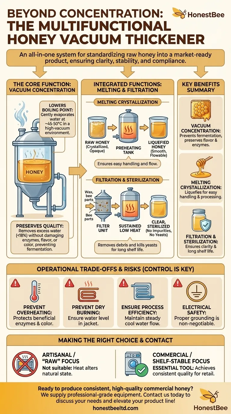 What additional functions does a honey vacuum thickener have? Achieve a Stable, Commercial-Grade Product Visual Guide