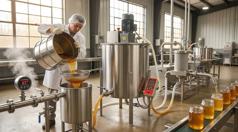 What is the conventional thermal processing method for honey? A Guide to Commercial Honey Production