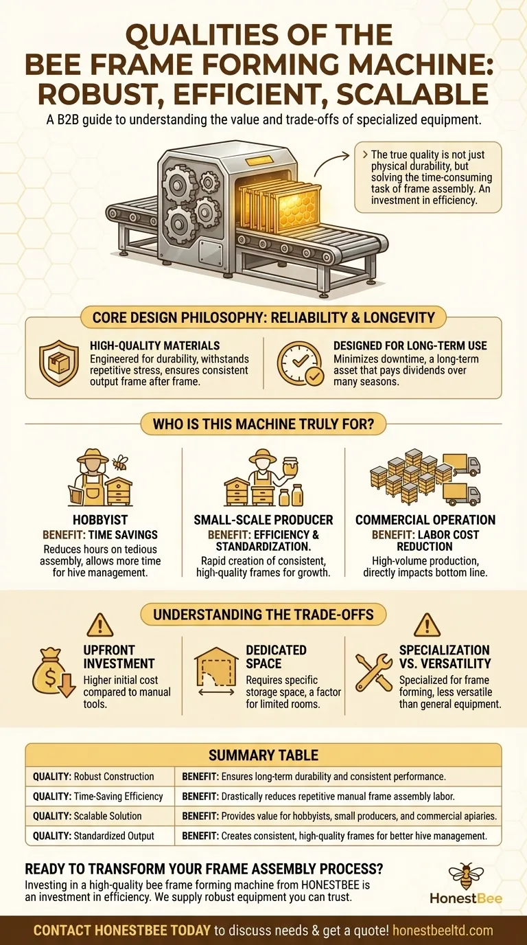 What are the qualities of the bee frame forming machine? Durable, Efficient, and Built to Last Visual Guide