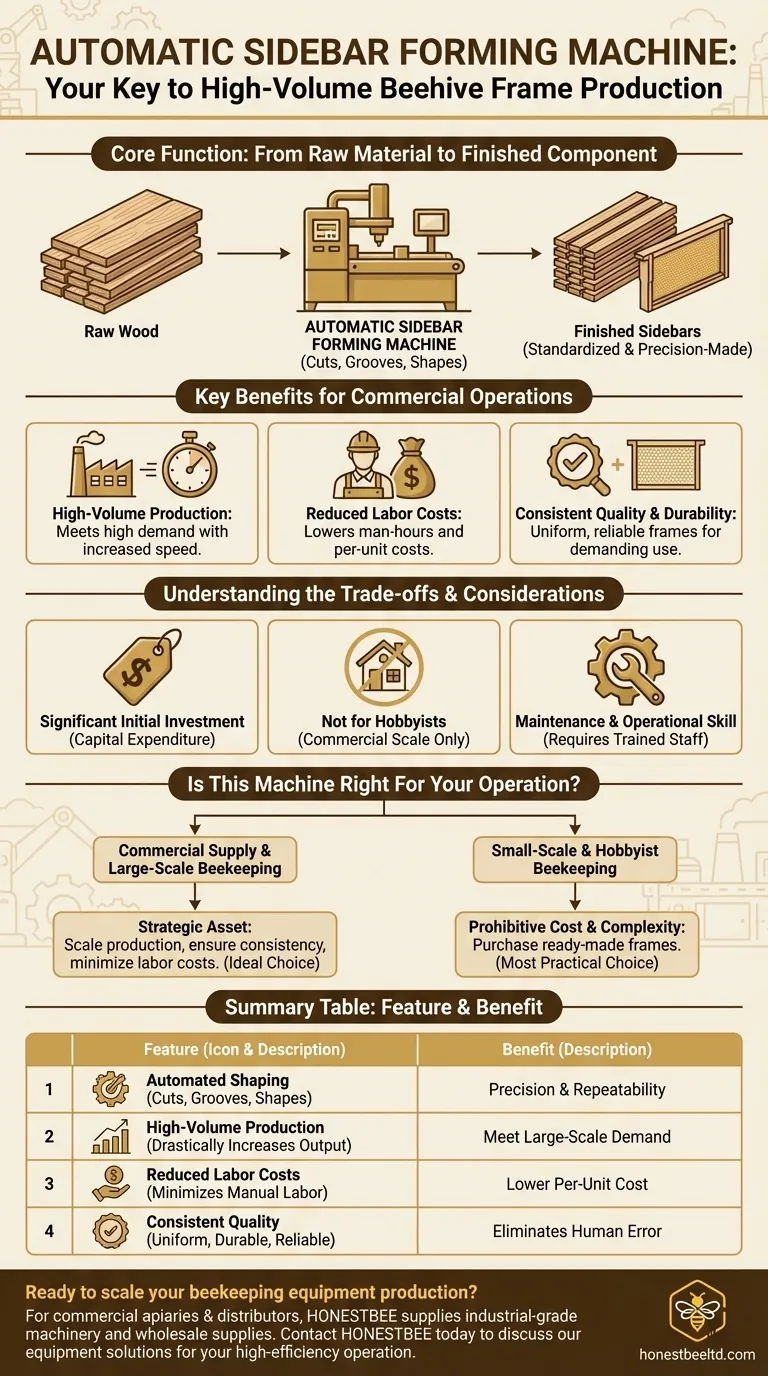 What is an automatic sidebar forming machine? Automate High-Volume Beehive Frame Production Visual Guide