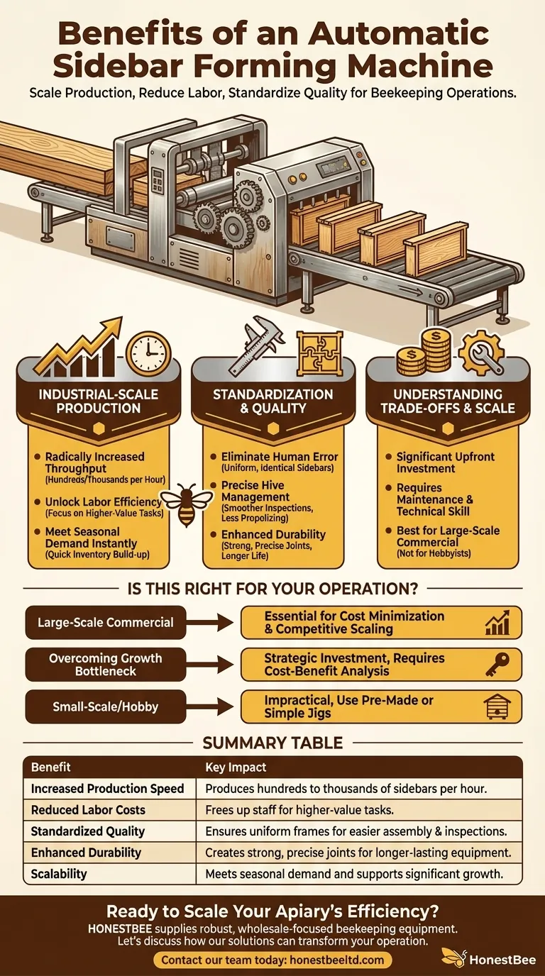 What are the benefits of using an automatic sidebar forming machine? Boost Apiary Production & Efficiency Visual Guide
