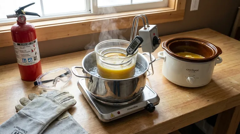 What safety precautions should be taken when melting beeswax? A Guide to Flammable Wax Handling
