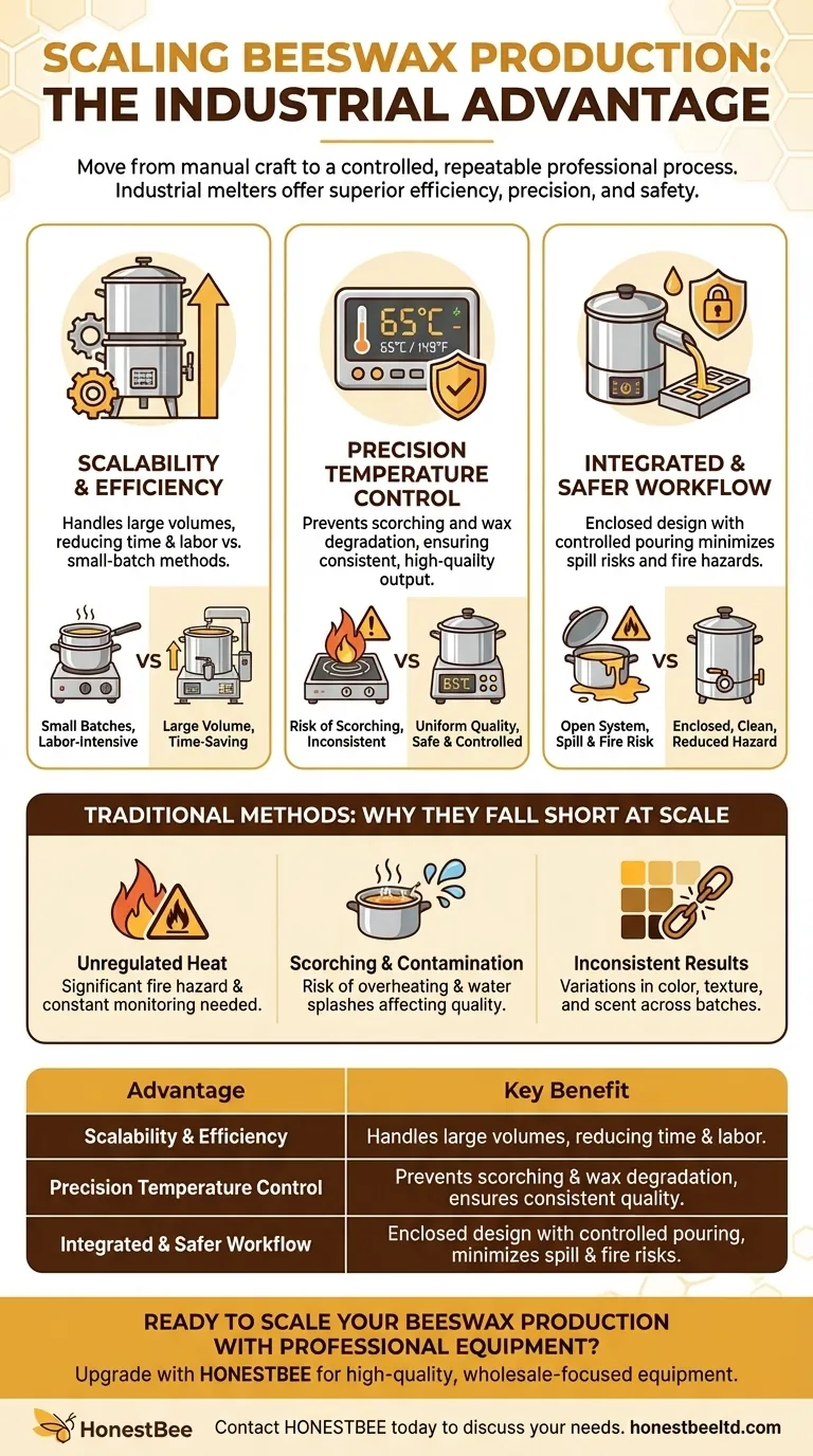 What are the advantages of using industrial wax melters for beeswax? Achieve Scalable, Safe, and Consistent Production Visual Guide