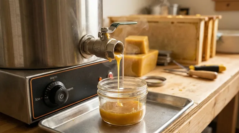 What should be done if wax cools and causes a blockage in the valve of the wax melter? Clear It Safely & Prevent It