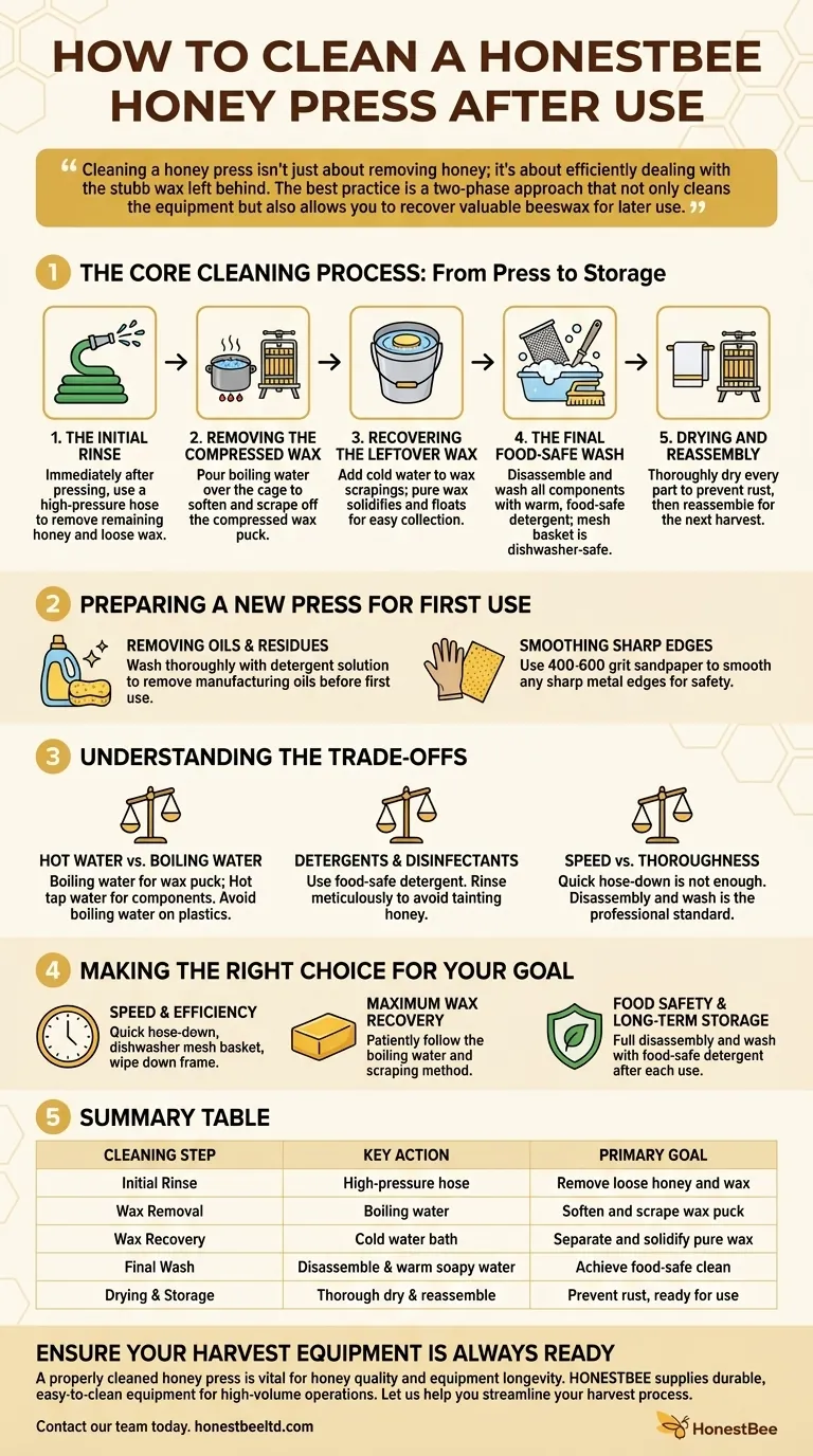 Como a prensa de mel pode ser limpa após o uso? Um Guia Passo a Passo para Apicultores Comerciais Guia Visual