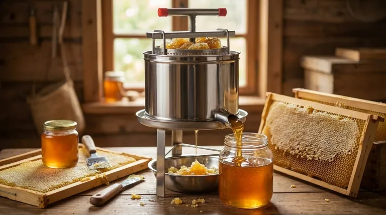 꿀 압착기(honey press) 사용의 장점은 무엇인가요? 소규모 양봉가에게 저렴하고 다용도로 활용 가능한 수확 도구