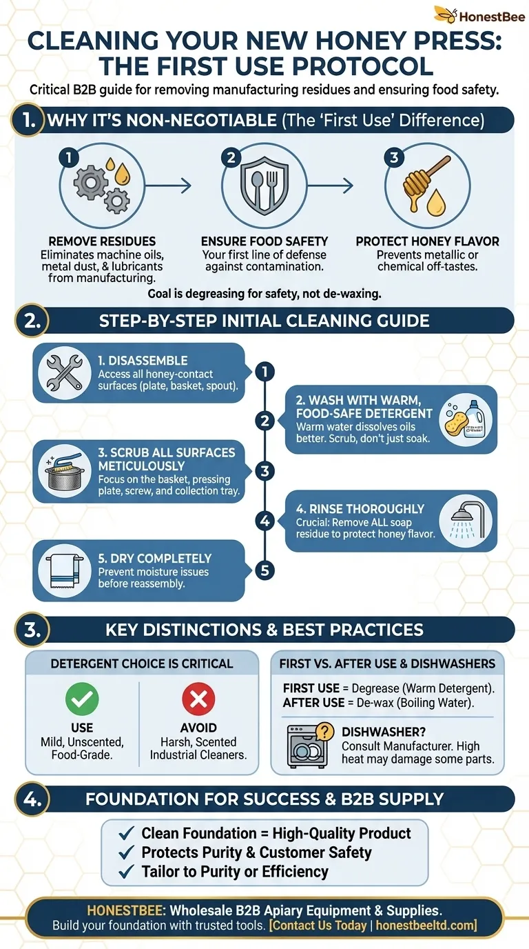 How should a honey press be cleaned before first use? Ensure Food Safety & Protect Your Honey Harvest Visual Guide