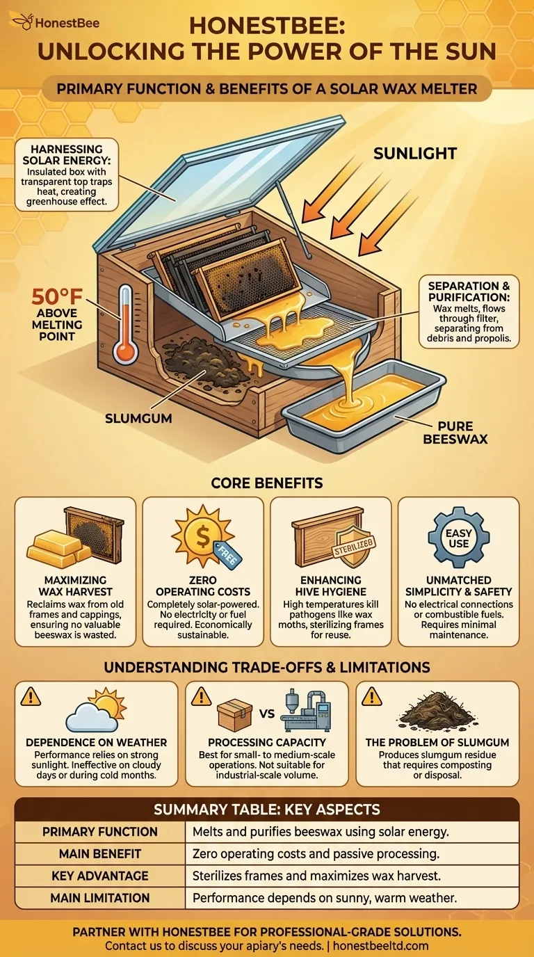 What is the primary function of a Solar Wax Melter? Reclaim Beeswax with Free Solar Power Visual Guide