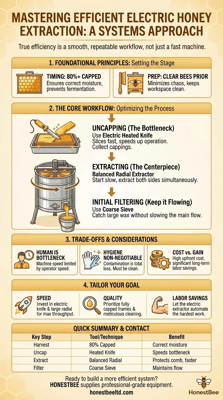 What are some tips for efficient electric honey extraction? Optimize Your Workflow for Maximum Yield Visual Guide