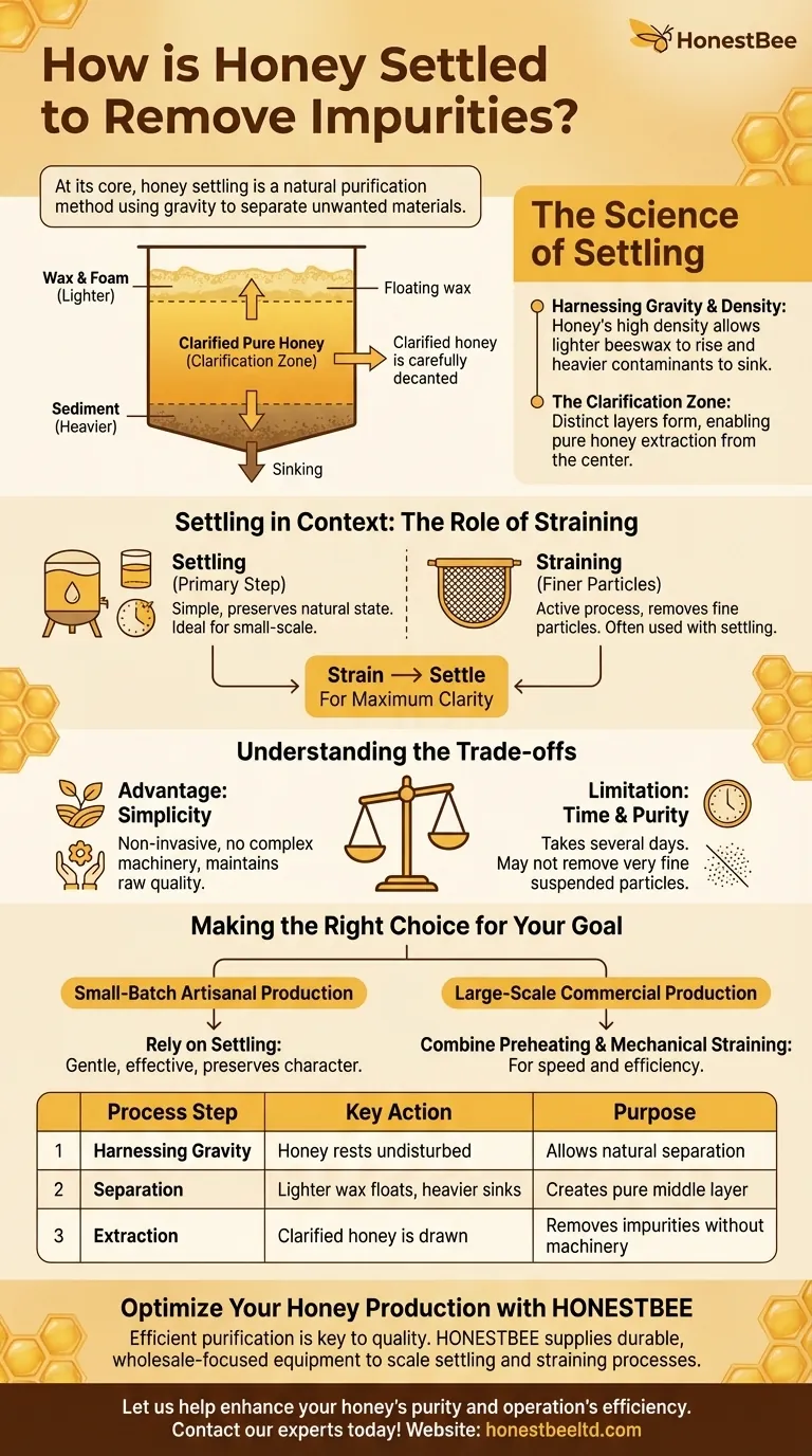 How is honey settled to remove impurities? A Natural Method for Pure Honey Visual Guide