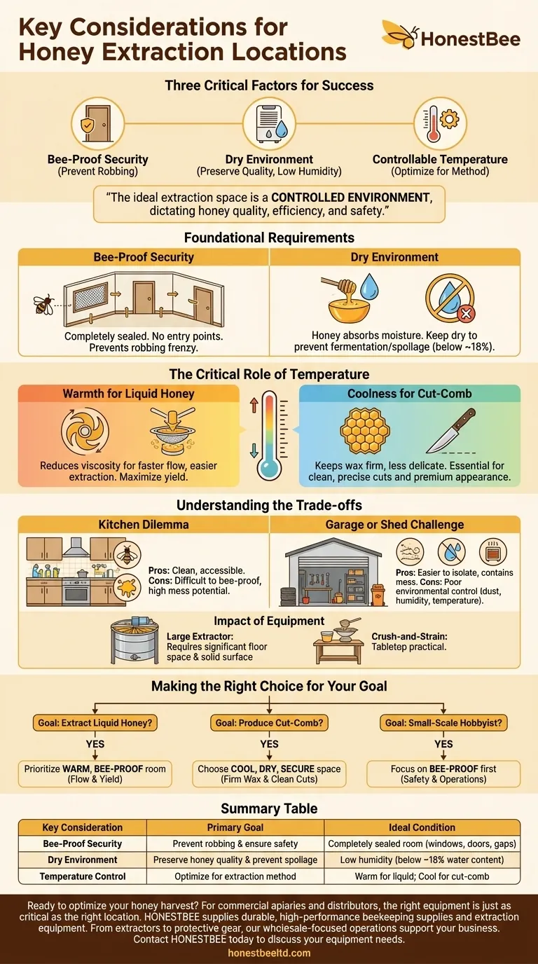 Каковы ключевые соображения при выборе места для откачки меда? Обеспечьте идеальные условия для сбора урожая меда Визуальное руководство
