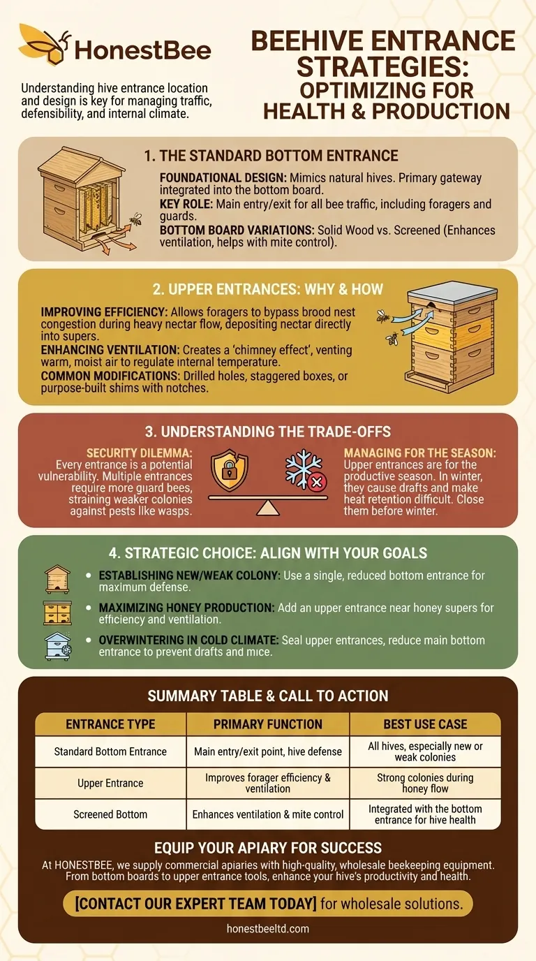 Wo befindet sich typischerweise der Bienstockeingang? Optimieren Sie die Gesundheit und Honigproduktion Ihres Bienenstocks Visuelle Anleitung