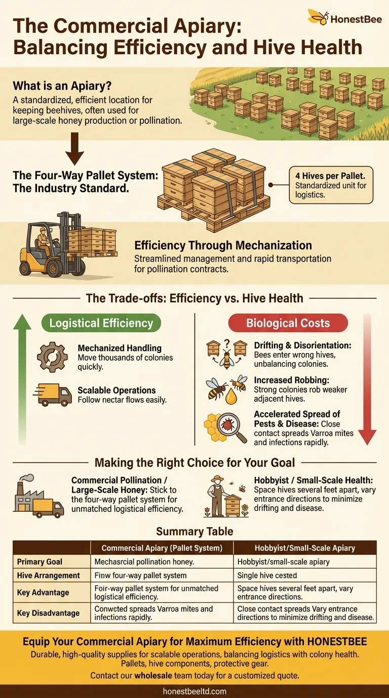 ما هو منحل التربية، وكيف يتم ترتيب الخلايا عادة في مناحل التربية التجارية؟ التحسين من أجل التوسع والكفاءة دليل مرئي
