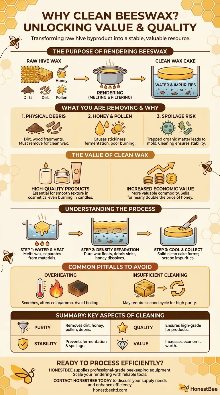 Why is it important to clean beeswax? Transform Raw Hive Wax into a Valuable Resource Visual Guide