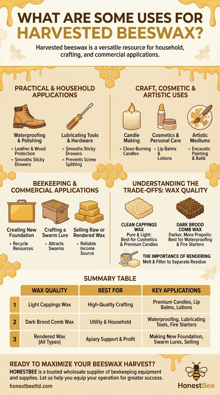What are some uses for harvested beeswax? Unlock Its Potential from Crafts to Profits Visual Guide