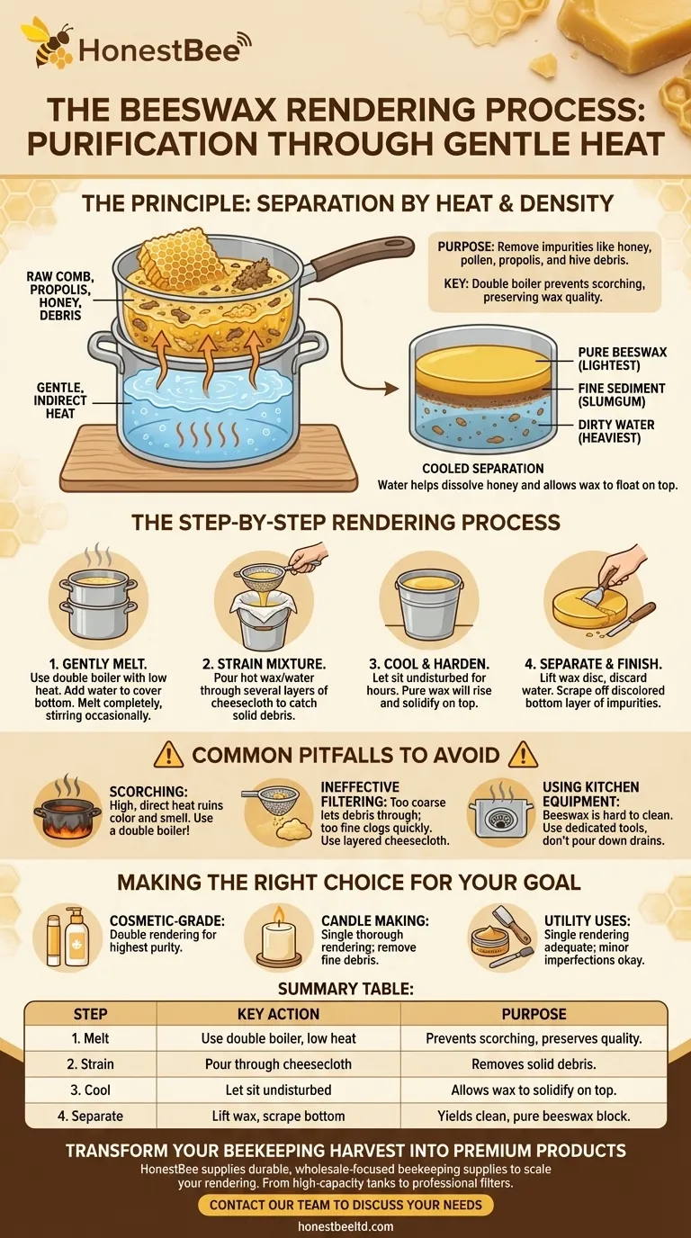 What is the process of rendering beeswax? A Guide to Purifying Wax with Gentle Heat Visual Guide