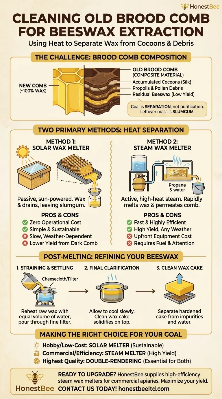 How can old brood comb be cleaned for beeswax extraction? A Guide to Maximizing Wax Yield Visual Guide