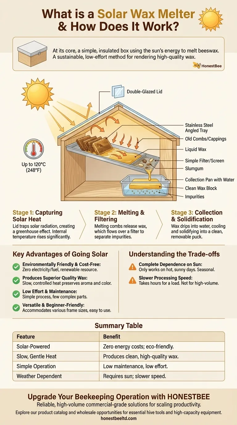 태양열 밀랍 녹이개는 무엇이며 어떻게 작동하나요? 태양의 힘으로 순수한 밀랍을 얻으세요 시각적 가이드