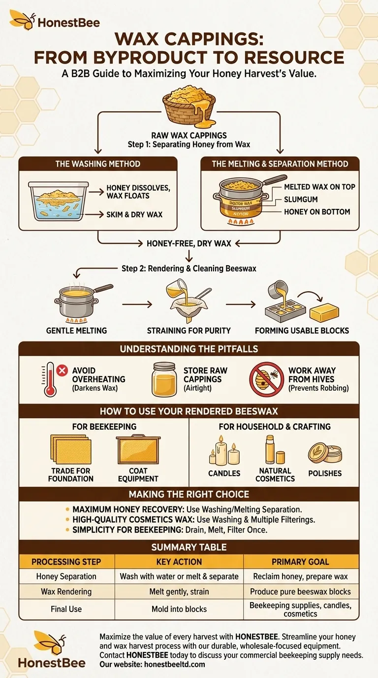 ¿Qué se debe hacer con los opérculos de cera después de la extracción de miel? Convierta su subproducto de la cosecha en recursos valiosos Guía Visual