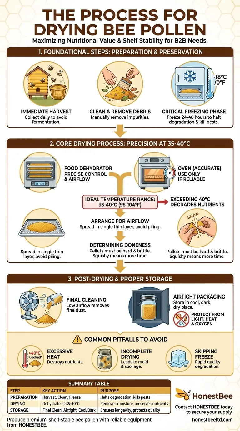 Wie läuft der Trocknungsprozess von Bienenpollen ab? Nährwert für Langzeitlagerung erhalten Visuelle Anleitung