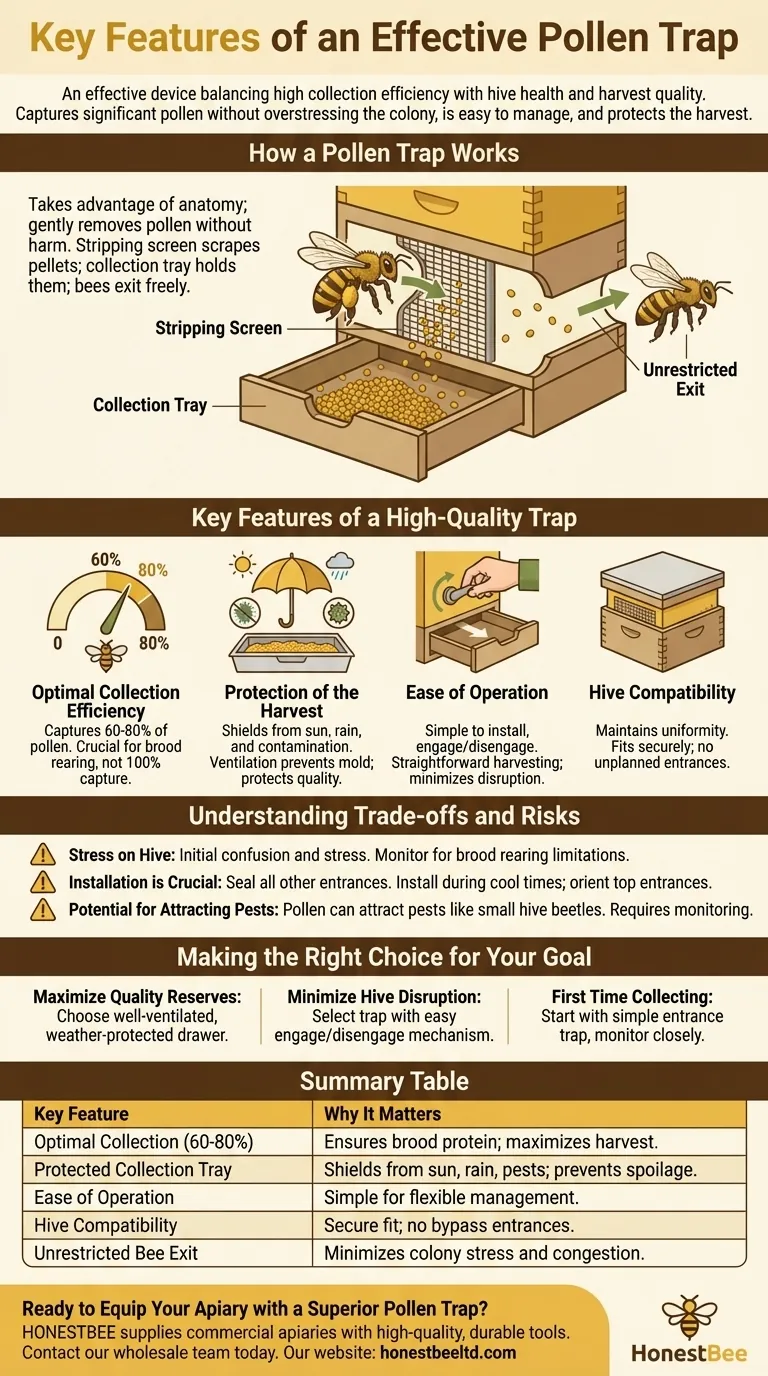 What are the key features of an effective pollen trap? Maximize Harvests & Protect Hive Health Visual Guide