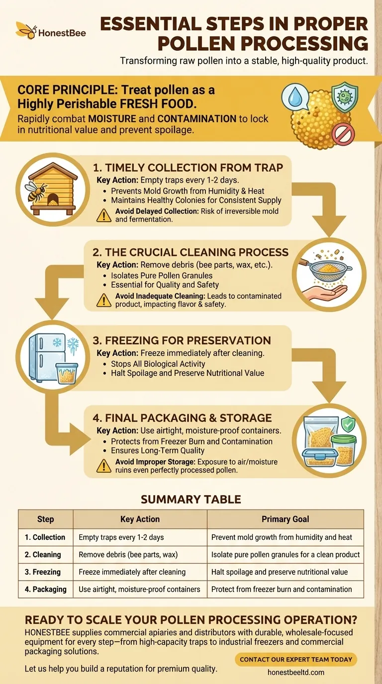 What are the essential steps in proper pollen processing? Master the 4-Step Method for Quality Visual Guide