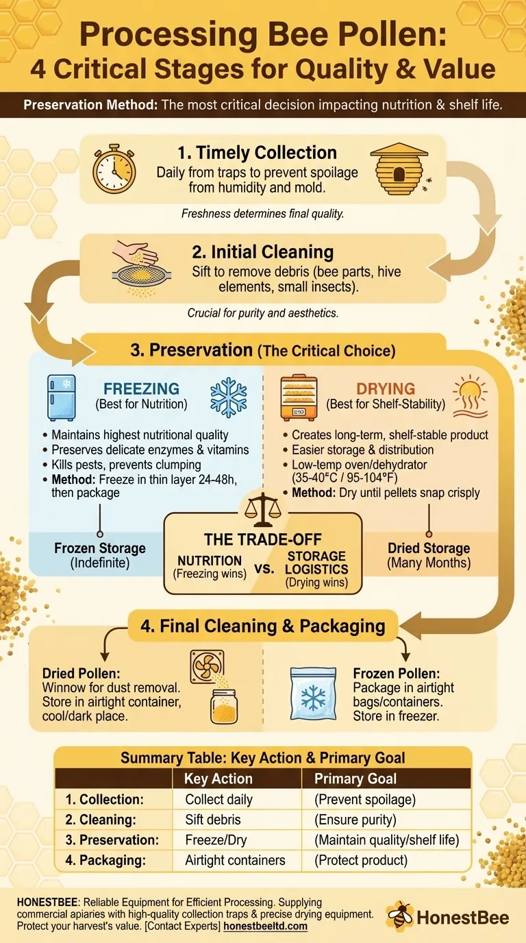 处理收集到的蜂花粉的关键步骤是什么？掌握保鲜技术以保证质量和价值 图解指南