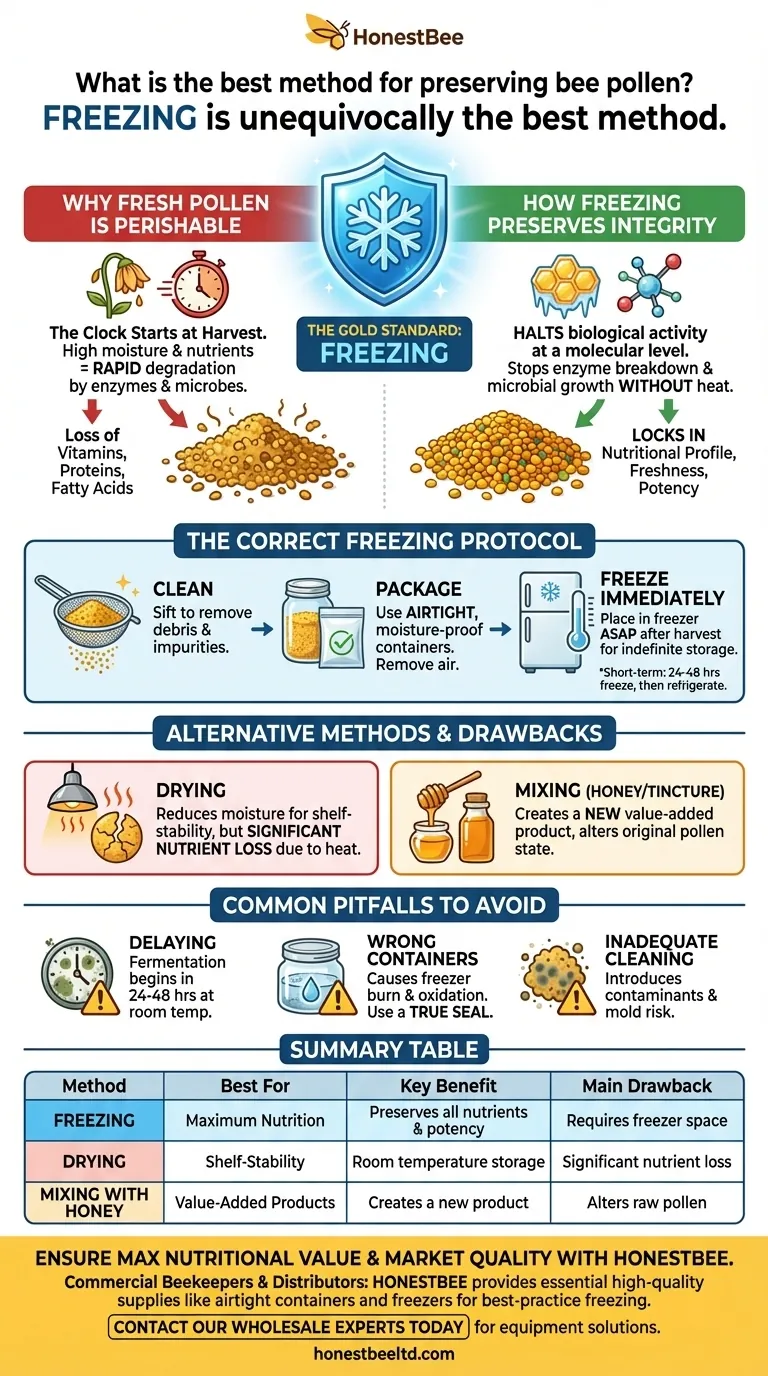 What is the best method for preserving bee pollen? Freeze Immediately for Maximum Potency Visual Guide