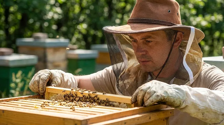 What are the benefits of the lightweight fabric used in the beekeeping hat veil? Enhanced Visibility & Comfort for Hive Work