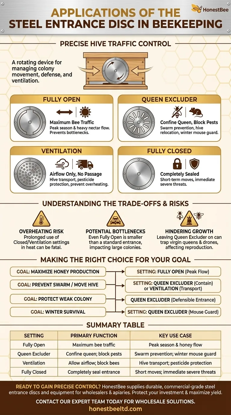 Quelles sont les applications du disque d'entrée en acier ? Un guide de l'apiculteur pour le contrôle de la ruche Guide Visuel