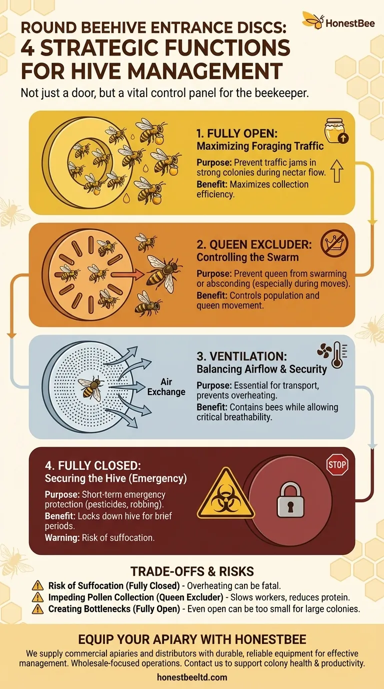 ما هي الأغراض المختلفة التي يمكن استخدام أقراص مدخل خلية النحل الدائرية من أجلها؟ إتقان إدارة خلايا النحل دليل مرئي