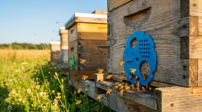 둥근 벌통 입구 디스크를 완전히 열어두면 무엇이 허용됩니까? 채집 및 환기 극대화