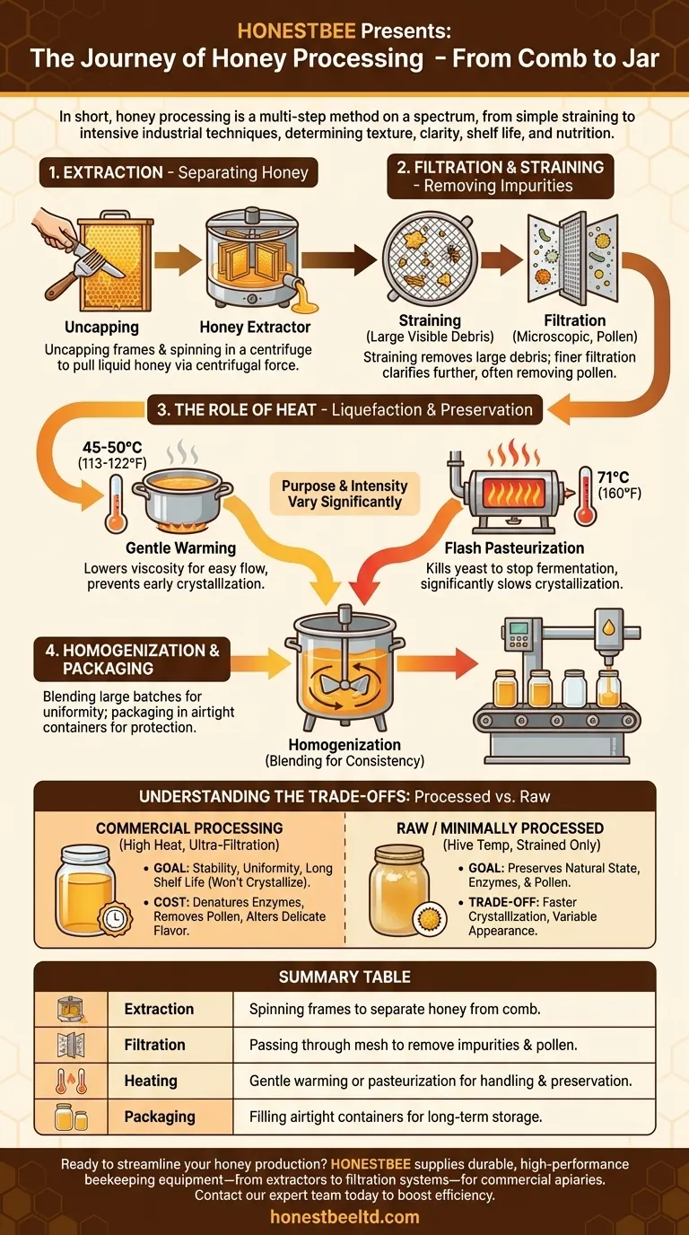 Quelle méthode est utilisée pour transformer le miel ? De l'extraction à l'embouteillage pour une consistance parfaite Guide Visuel